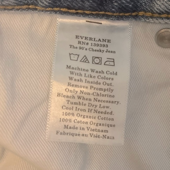 Everlane The 90’s Cheeky Jean Vintage Sun Bleached Blue Jeans, Size 25R - Picture 6 of 12